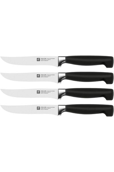 STOREMAX Ntwork Four Star Steak Knife Set of 4, Stainless Steel, Black Art 1087243