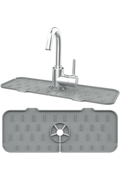STOREMAX Sellbuystore Water Blocker Kitchen Bathroom Sink Faucet Edge Silicone Mat Splash Blocking Mat