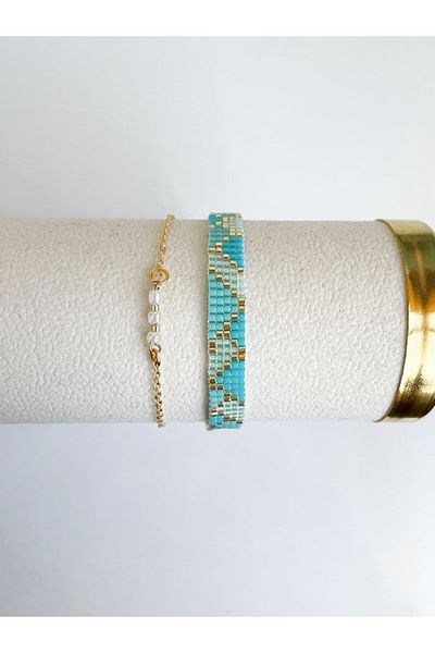 NevoAccessory Mint Green Set of 2 Miyuki Bracelets