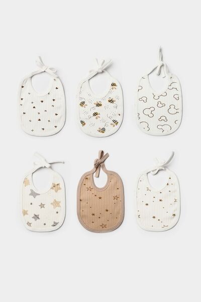 Bebe wini (6 قطع) مريلة أطفال بطبقة مزدوجة من القطن العضوي بنسبة 100% من BEBEWINI