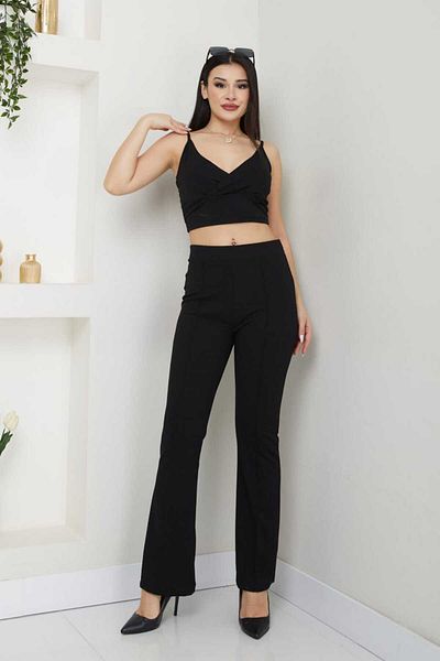 Santra Trend Spanish Leg Waist and Leg Area Gathering Leggings Pants