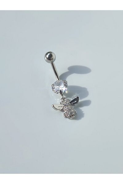 kurukafagift Bee Figured Zircon Stone Dangle Steel Belly Piercing