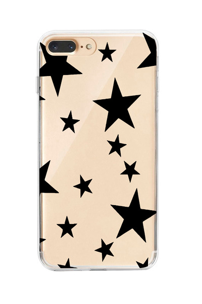 moonset Iphone 7 Plus / 8 Plus Uyumlu Yıldızlar Tasarımlı Baskılı Şeffaf Tele...