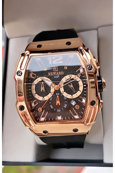 Reward Brand Rose Black Color Inner Functions Active Men Wrist Watch