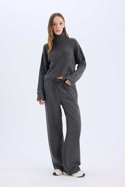 DeFacto Women's Canvas Trousers C1428Ax/Gr422 Gray