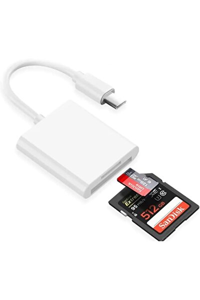 OEM 2'si 1 Arada Telefon-Pad Uyumlu Type-C SD Karta OTG SD/TF Dönüştürücü Kar...