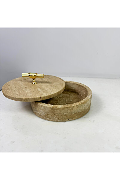 Modestmar Traverten Kapaklı Kase 20cm T Kulp