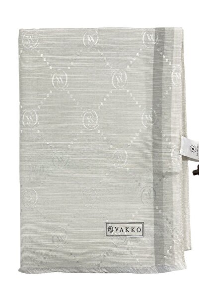 Vakko Pamuk İpek Şal - Hologram - Açık Gümüş