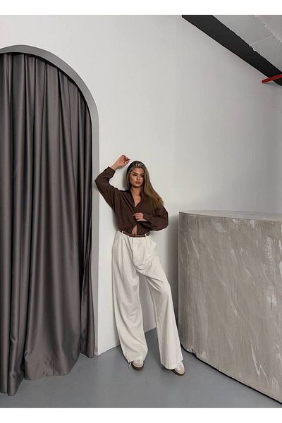İLKCET MODA Дамска риза Oversize от модален плат