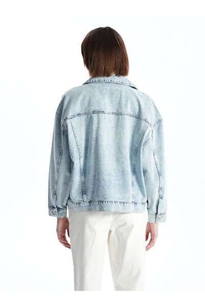 LC Waikiki Γυναικείο τζιν μπουφάν Lcw Vision Shirt Collar Oversize