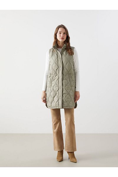 LC Waikiki Γυναικείο φουσκωτό γιλέκο LCW Modest Stand-up Collar Καπιτονέ