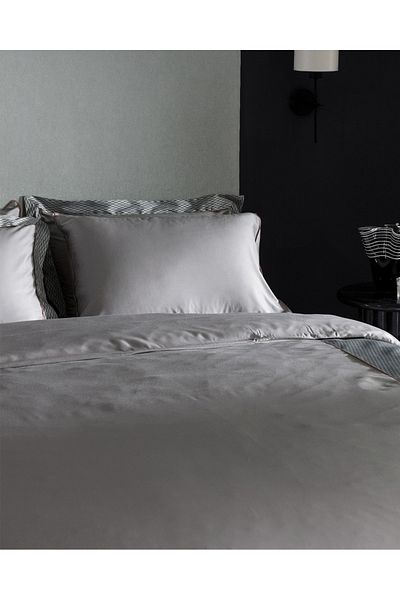 Madame Coco Calore Double Bamboo Satin Duvet Cover Set - Gray