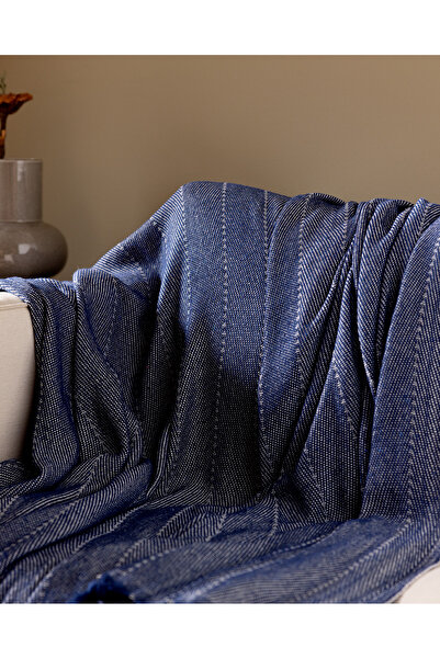 Madame Coco Rosny Koltuk Şalı - Lacivert - 175x200 cm