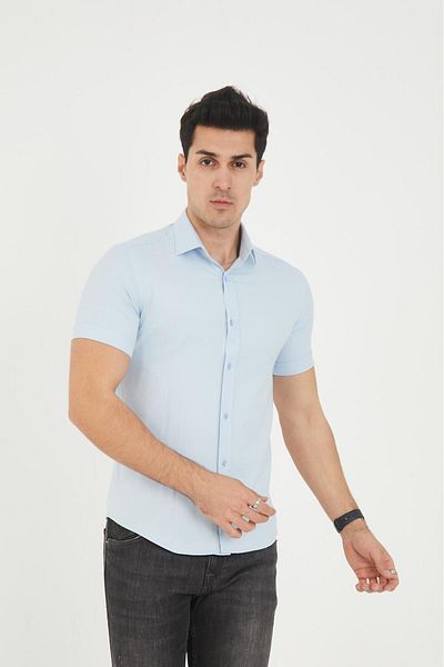 jack carisma ΑΝΔΡΙΚΟ ΠΟΥΚΑΜΙΣΟ ΚΟΝΤΟΜΑΝΙΚΙ ΒΑΜΒΑΚΙ, Lycra, SLIM FIT