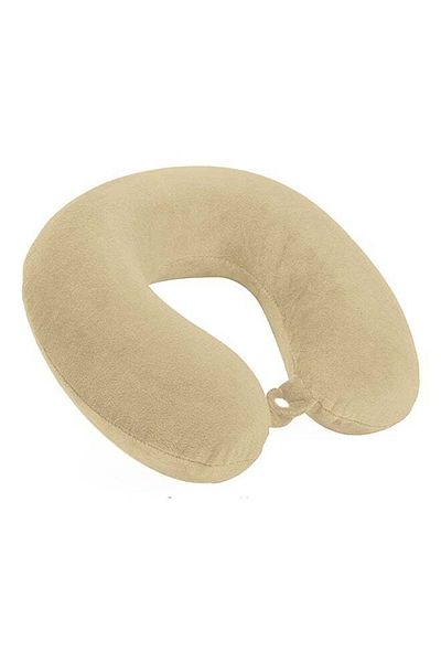 soufa dibaj Velvet Neck and Travel Pillow 30x25x10 cm - Ivory