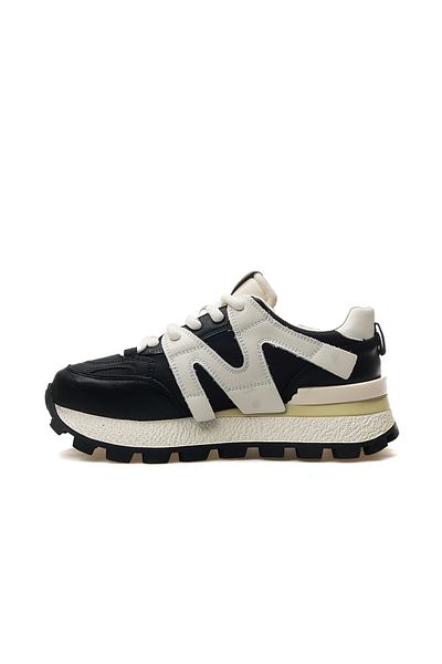 Lufian Pantofi Emily din piele - Pantofi sport negri casual, 25 ani 121230019   Z