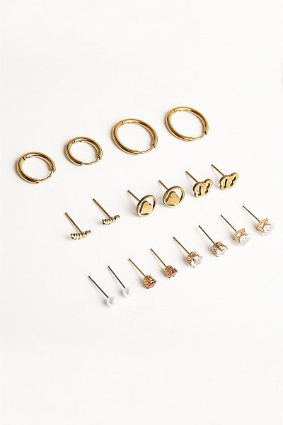 MakeWell Colorfast Non-Tarnish Steel Earring Set - Zircon Stone