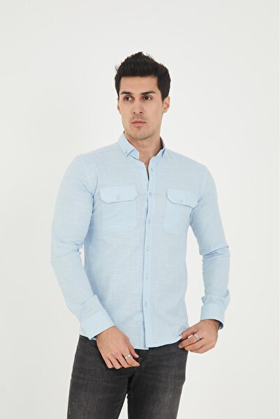 jack carisma Cămașă pentru bărbați, cu buzunar dublu, lycra, bumbac, lenjerie, slim fit