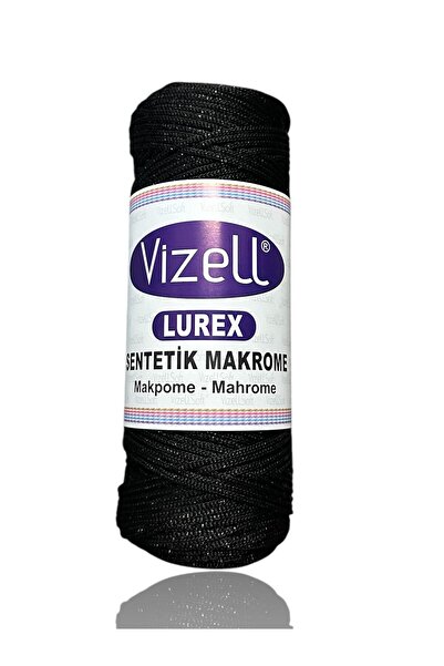 Vizell Polyester Makrome Ipi Supla Ipi Çanta Ipi Polyester Makrome Ip 200 gr 4no 2mm Siyaha siyah