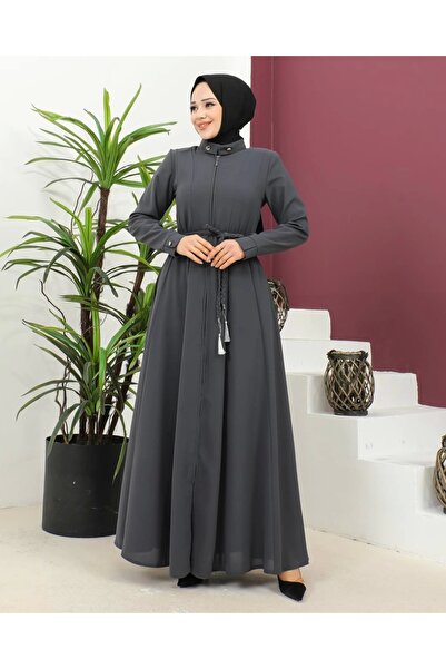 Nevayla Moda قماش منسوج موسمي Mevlana Ferace - أنثراسايت / F0131