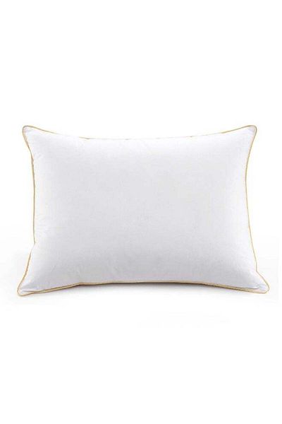 soufa dibaj 1 Pieces|Hotel Pillow Microfiber with Golden Prime for Your Home Bed- White - 90x50 cm