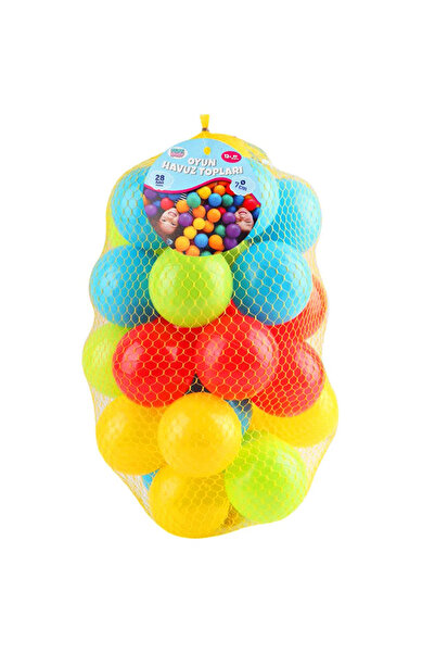 Erdem OYUN HAVUZ TOPU RENKLİ CM 28 Lİ FİLE 12 AYLIK+