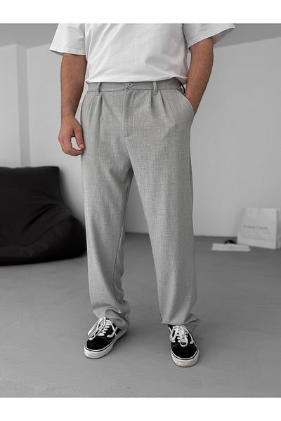 BYBASICMAN Gray Fabric - Loose Fit Trousers Ke-Df