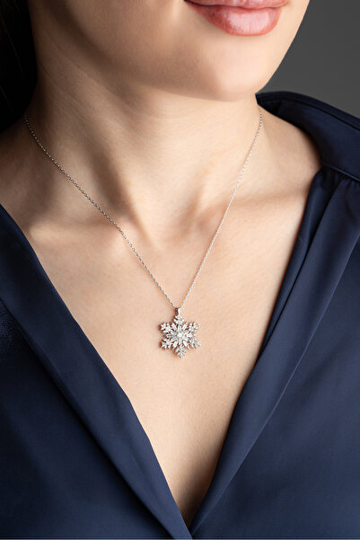 Silvano Jewelry 925 Ayar Gümüş Baget Taşlı Kartanesi Kolye