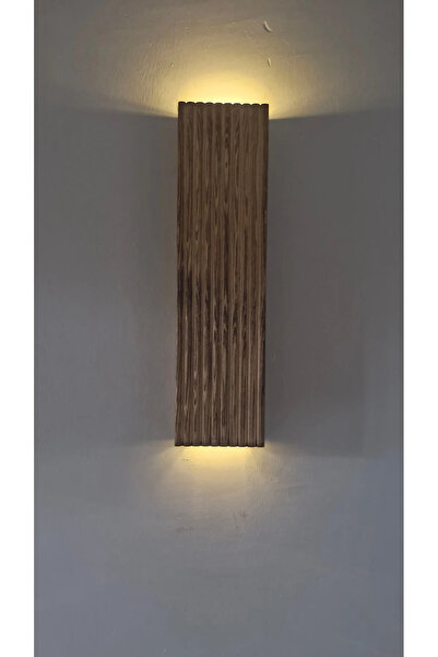 MSAĞWOODS Ahşap Dekoratif Peri Ledli Aplik Balkon Antre Aksesuarı Otel Cafe Villa Bohem Rustik Dekor 35cm