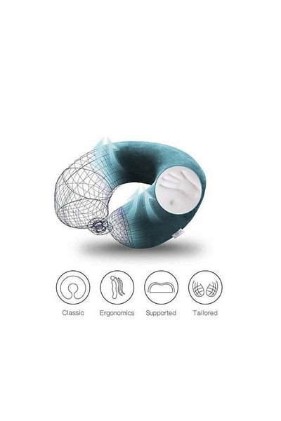 soufa dibaj Velvet Neck and Travel Pillow 30x25x10 cm - Turquoise