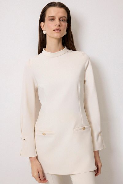 Touché Privé Gold Detail Lapel Tunic