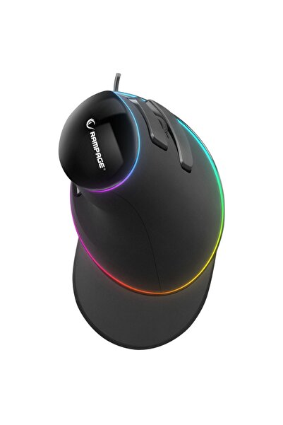 Rampage Smx-r618 Terrıfıc Siyah Ultra Rgb Efektli 4000dpi 6 Tuşlu Dikey Ergonomik Dikey Mouse