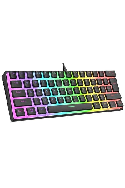 Rampage Radiant K11 Black Type-C Connection Rgb Pudding Key Mechanical Red Switch Us Gaming Player Keyboard