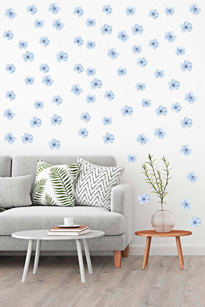 Kt Grup Renkli Minimal Çiçekler 70 Adet Modern Duvar Sticker Seti