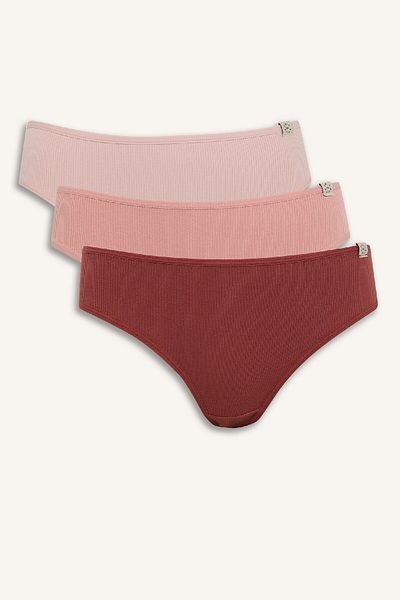 DeFacto Fall In Love Rib 3-teiliges Slip-Höschen D6404ax25sp