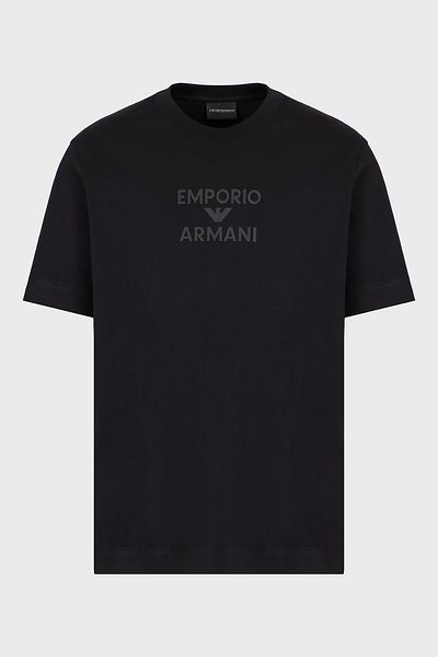 Emporio Armani Ανδρικό μπλουζάκι από βαμβακερό κανονικό λαιμόκοψη - Λογότυπο εμπριμέ EM000780 AF12926