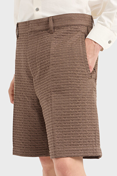 Emporio Armani Ανδρικό σορτς με ψηλόμεσο ζακάρ φαρδύ πόδι - SHORT EM001200 AF13688