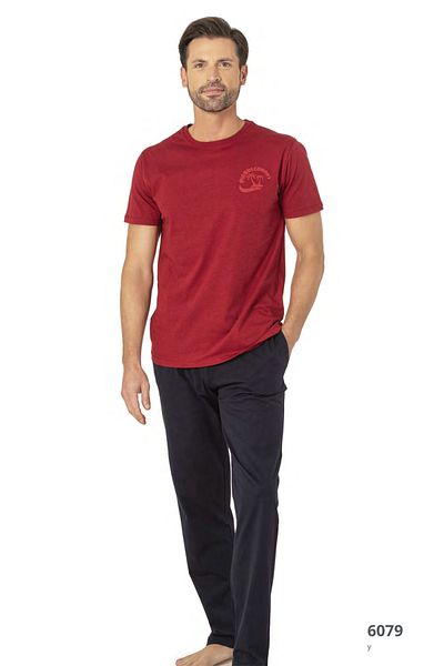 Pierre Cardin Men's Burgundy Short Sleeve Printed Clothing Set