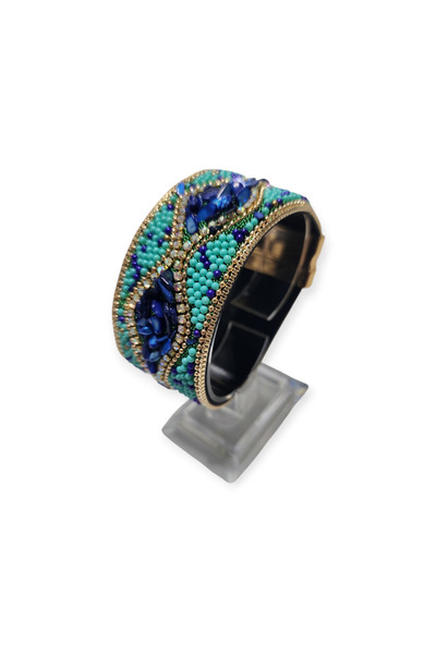 NEGO ACCESORİES BOHEM MODEL KUM BONCUK & DÜZENSİZ ÇOKLU RENKLİ TAŞ MANYETİK T...