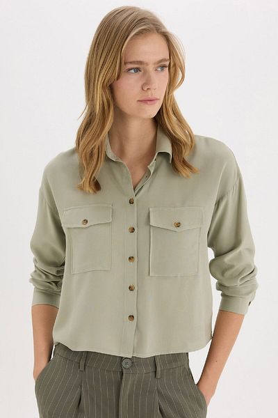 DeFacto Langarmshirt aus Viskose mit normaler Passform A5380AX25SP