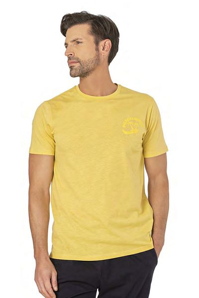 Pierre Cardin Men's Yellow Short Sleeve Printed Clothing Set
