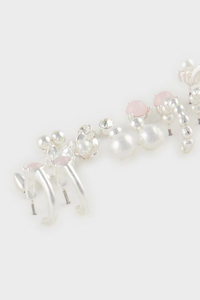 DeFacto 9-teilige Silberohrringe für Damen E4432axns