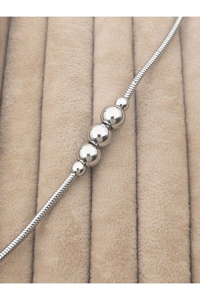Siya Silver Three Ball Steel Bracelet