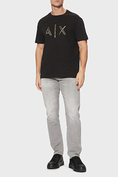 Armani Exchange Armani Exchage - Ανδρικό μπλουζάκι από 100% βαμβάκι με λεπτομέρεια από πέτρα, λαιμόκοψη, κανονική εφαρμογή XM 000325   AF10364 UC