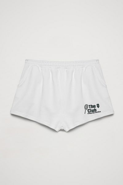 Quzu Ecru Shorts - Embroidery Printed and Elastic Waist