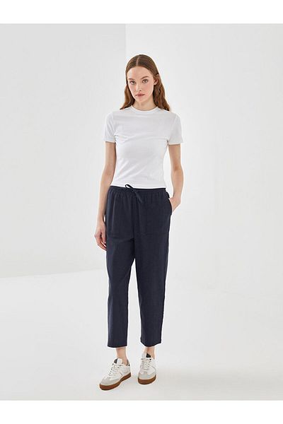 LC Waikiki Γυναικείο μπλουζάκι LCW Vision Crew Neck Twill Combed Cotton