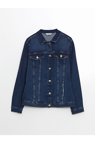 LC Waikiki LCWAIKIKI Klassische Jeansjacke mit Hemdkragen für Damen