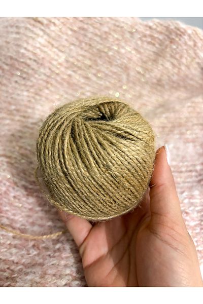 Hayal.kirtasiyesi Natural Jute Rope 50 Meters Package Decoration Rope, Gift Package Rope, Wicker Rope