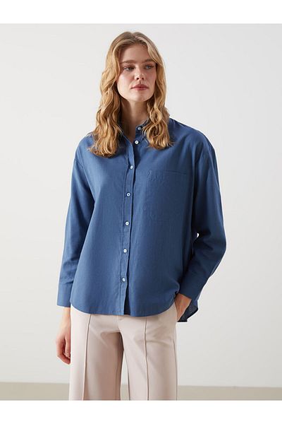 LC Waikiki Cămașă de damă oversize din amestec de in sezon nou - S5KK15Z8
