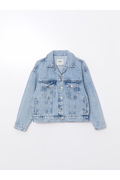 LC Waikiki Jachetă de jeans pentru femei cu guler de cămașă de sezon nou -